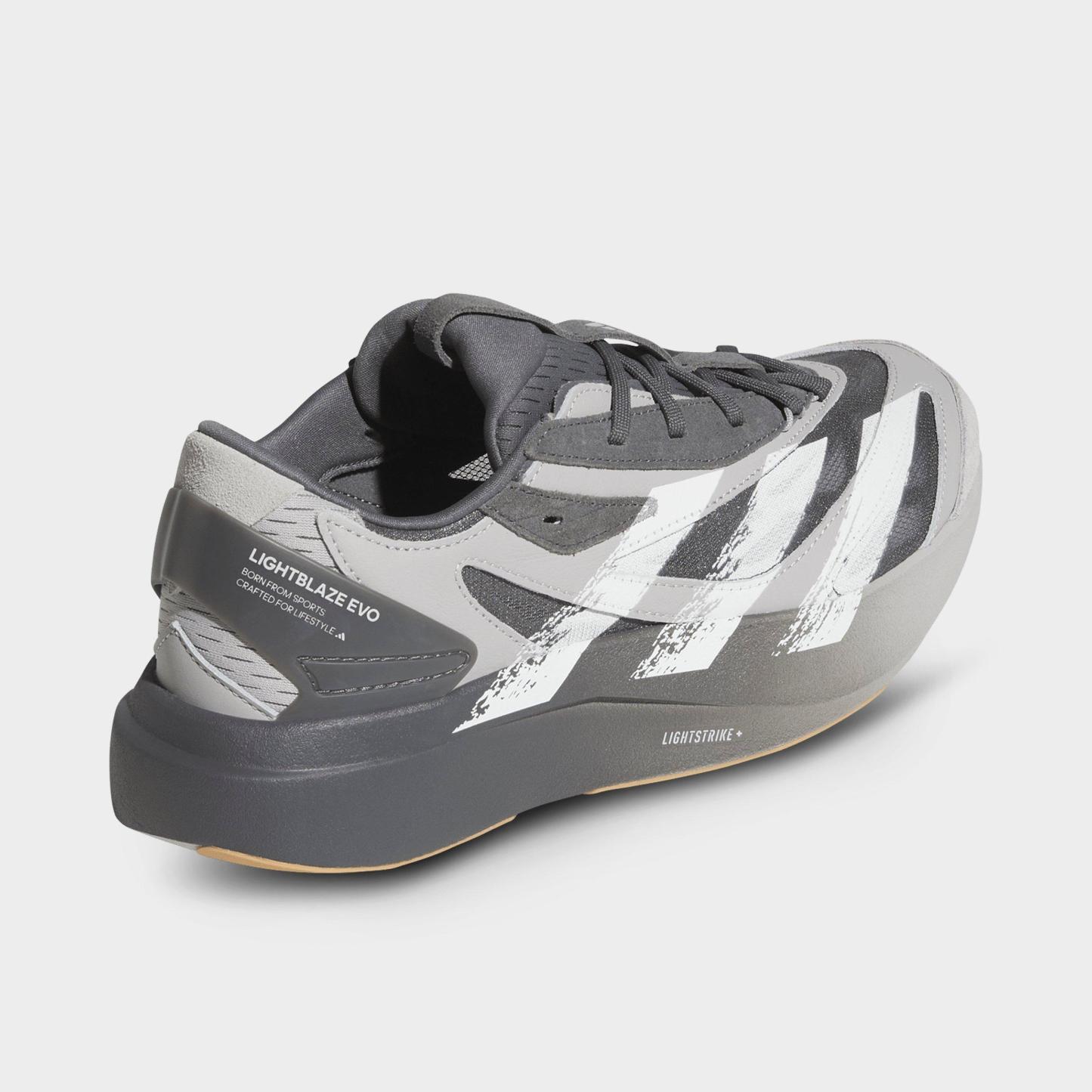 Men's adidas Lightblaze EVO SL Casual Shoes - Grey/Cloud White/Grey - Back view