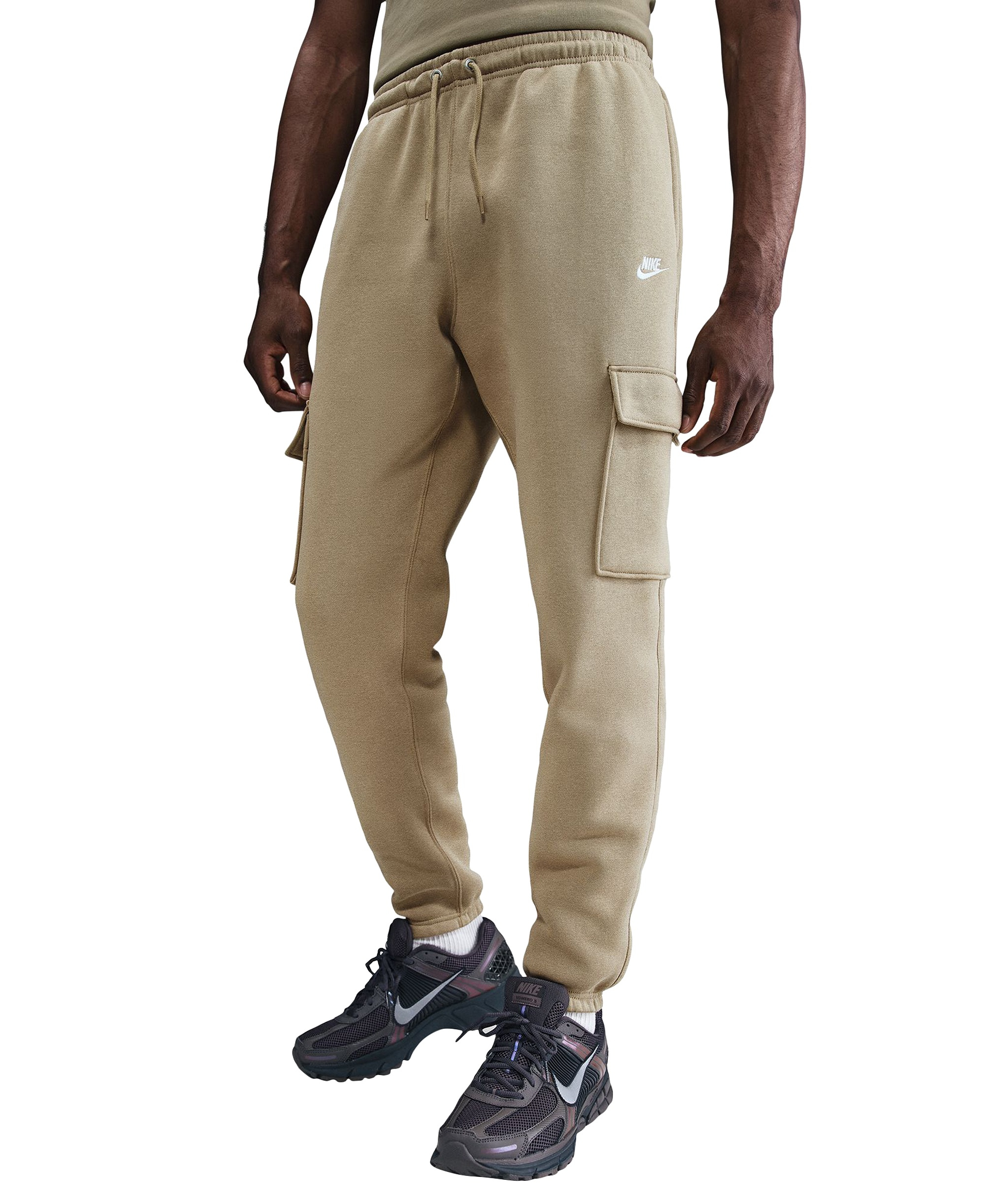 Nike Men's Club Fleece Cargo Regular-Fit Pants - Parachute Beige/White