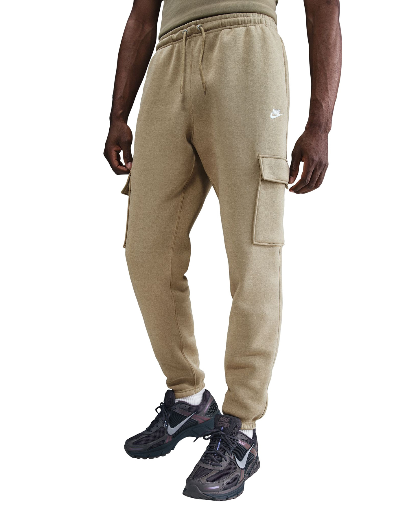 Nike Men's Club Fleece Cargo Regular-Fit Pants - Parachute Beige/White