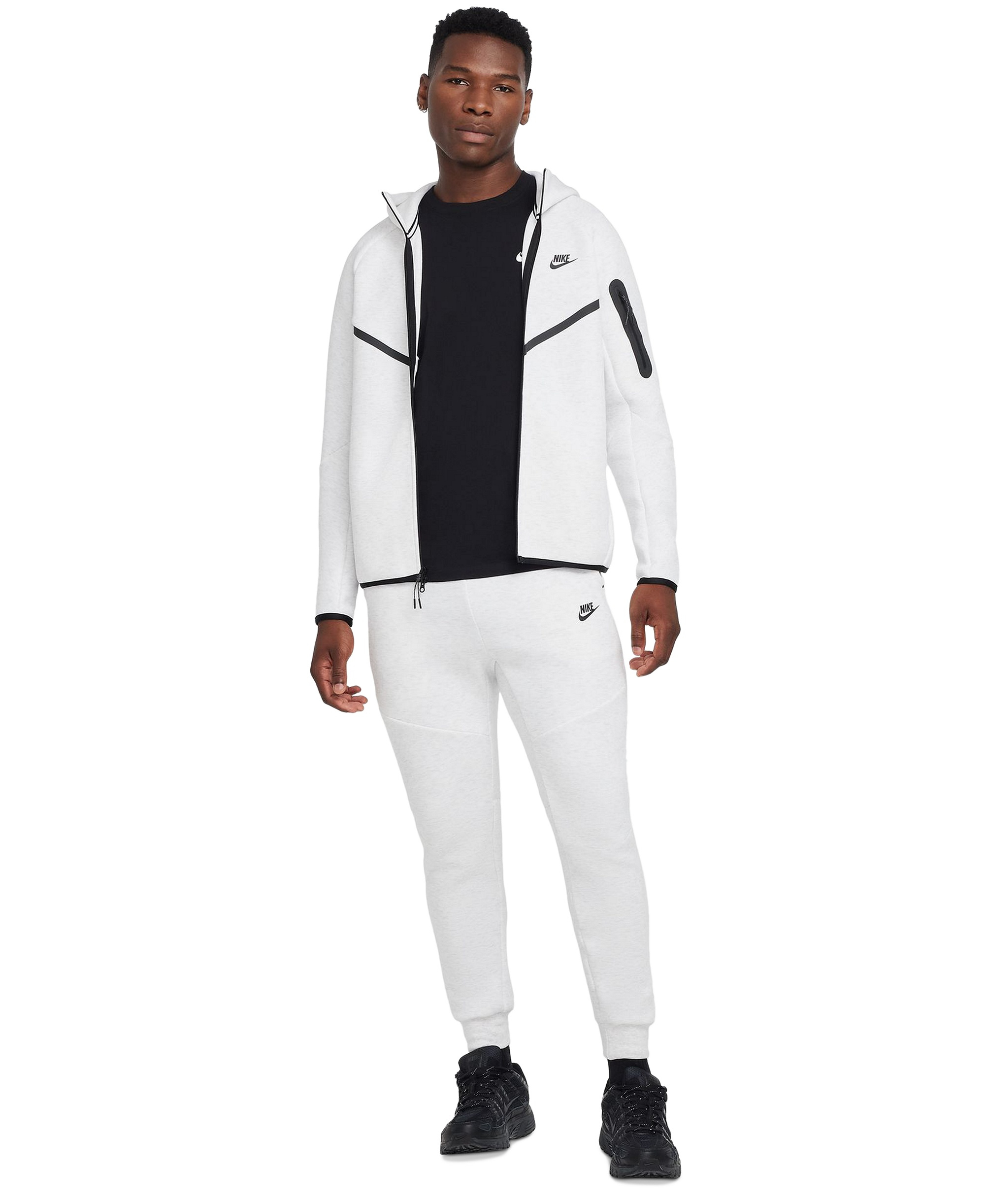 Nike Men's Tech Fleece Drawstring Joggers Pants - Birch Heather/Black