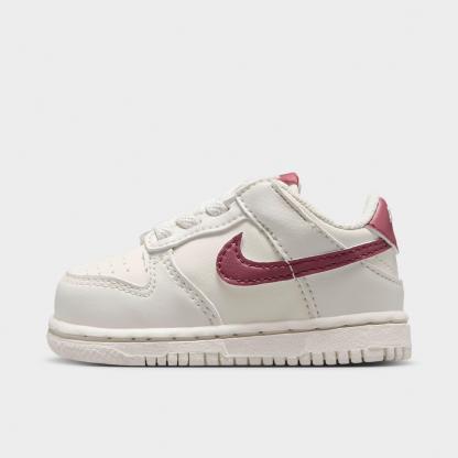 Kids' Toddler Nithtke Dunk Low Casual Shoes - Soft Pearl/Pink Smoke - Left shoe facing left. Outside of the shoe.
