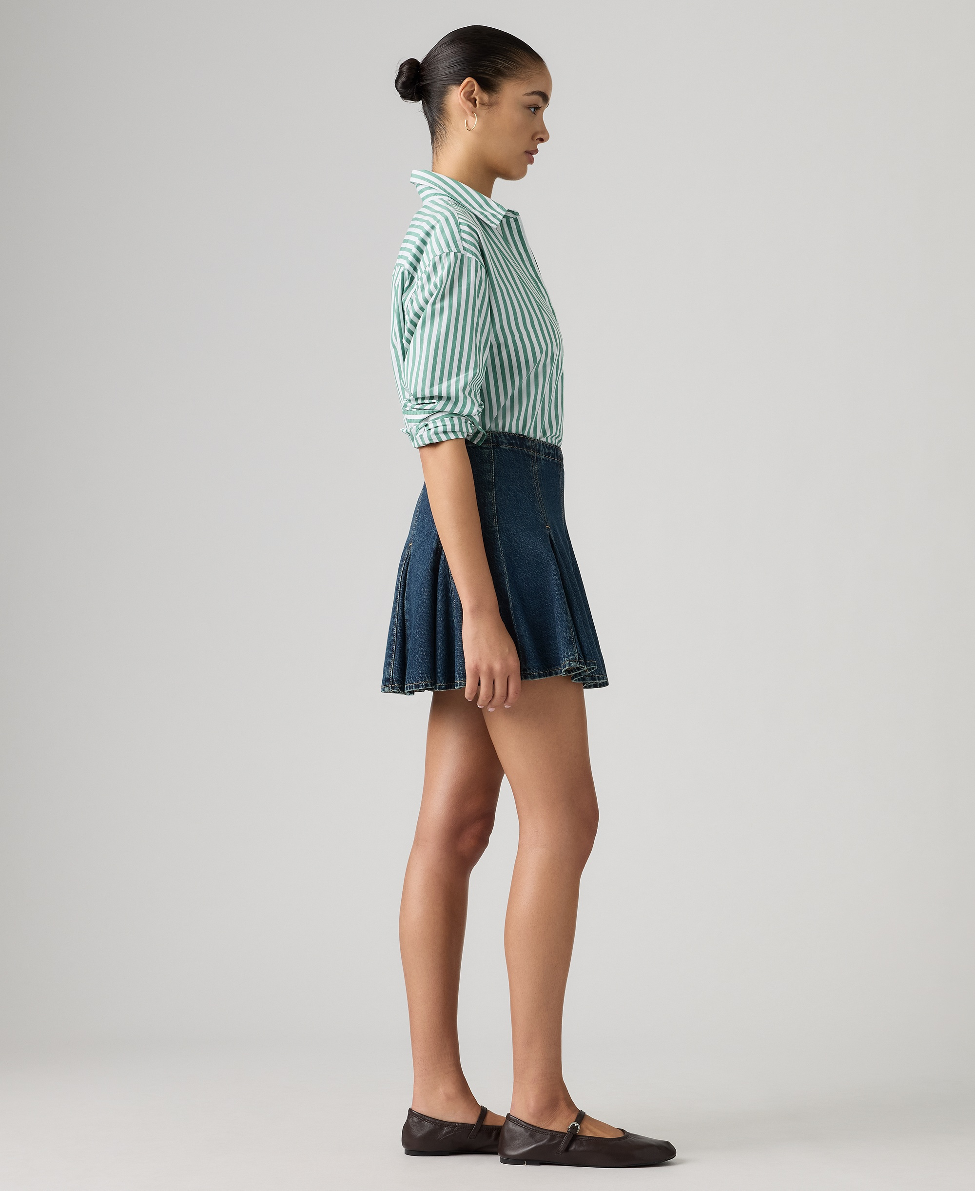 Levi's Premium Women's Godet Mid-Rise Mini Skirt - Fell Off Stone
