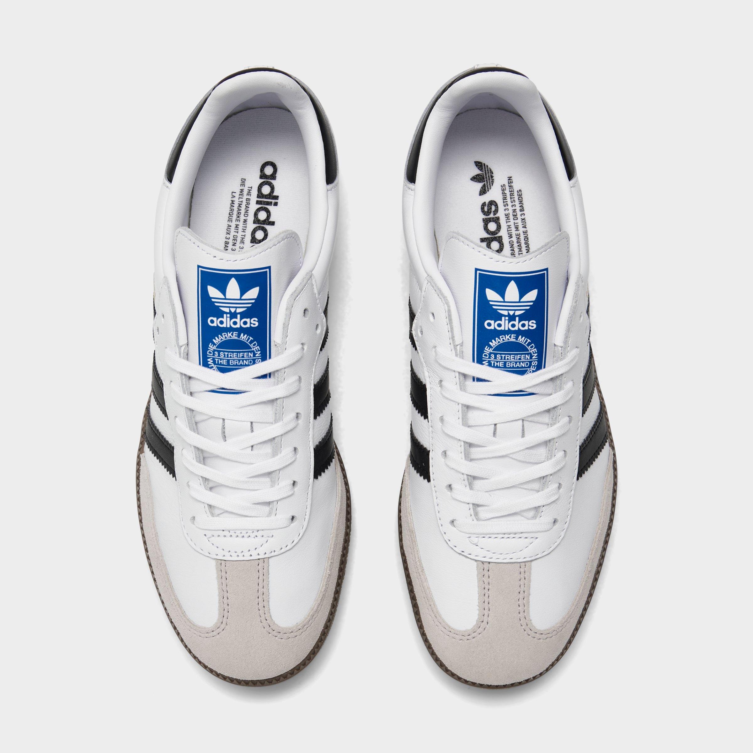Big Kids' adidas Originals Samba OG Casual Shoes - Part 1 - Footwear White/Core Black/Gum - Top view