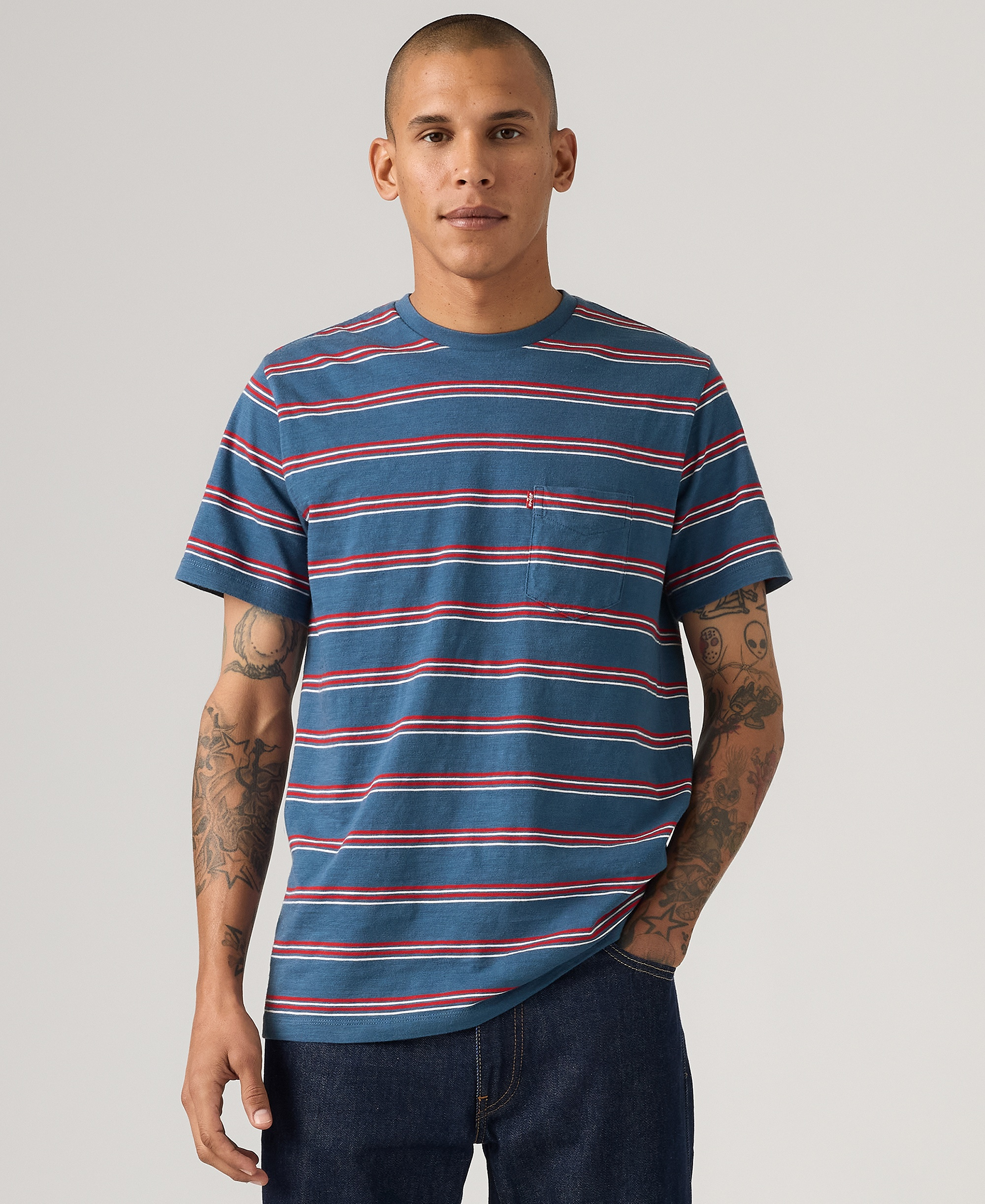 Levi's Men's Classic Pocket Crewneck Short-Sleeve T-Shirt - Ensign Blue