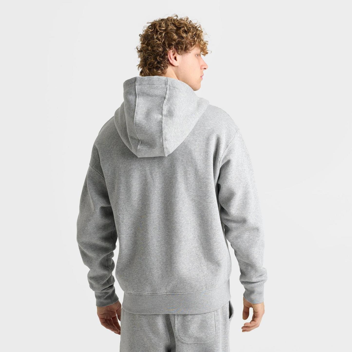 Men's Nike Sportswear Swoosh Box Full-Zip Hoodie - Dark Grey Heather