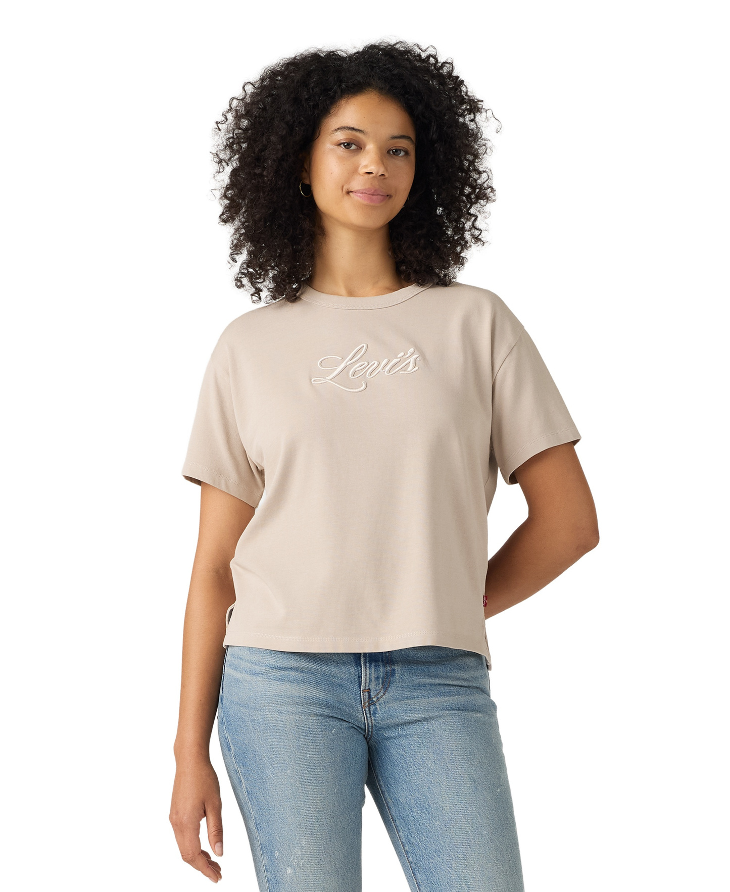 Levi's Women's Vintage Relaxed-Fit T-Shirt - Corded Script Logo Chateau Gray