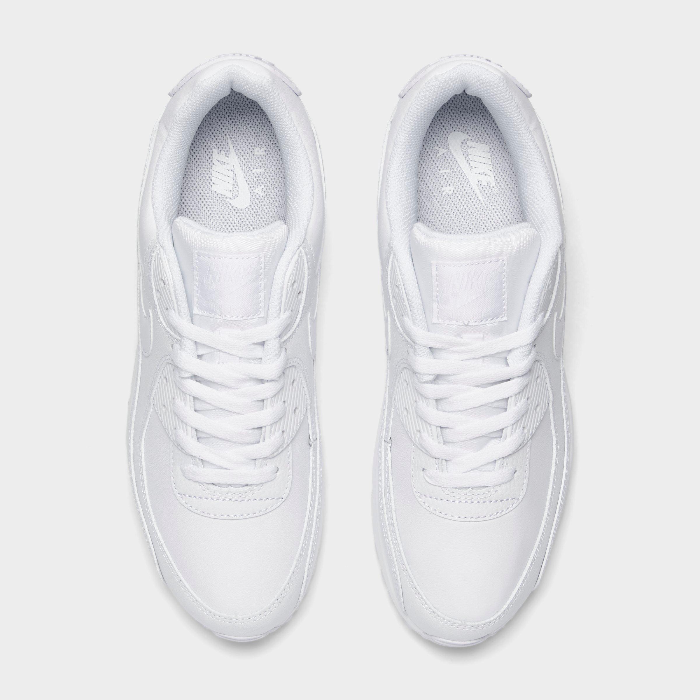 Men's Nithtke Air Max 90 Leather Casual Shoes - White/White - Top view