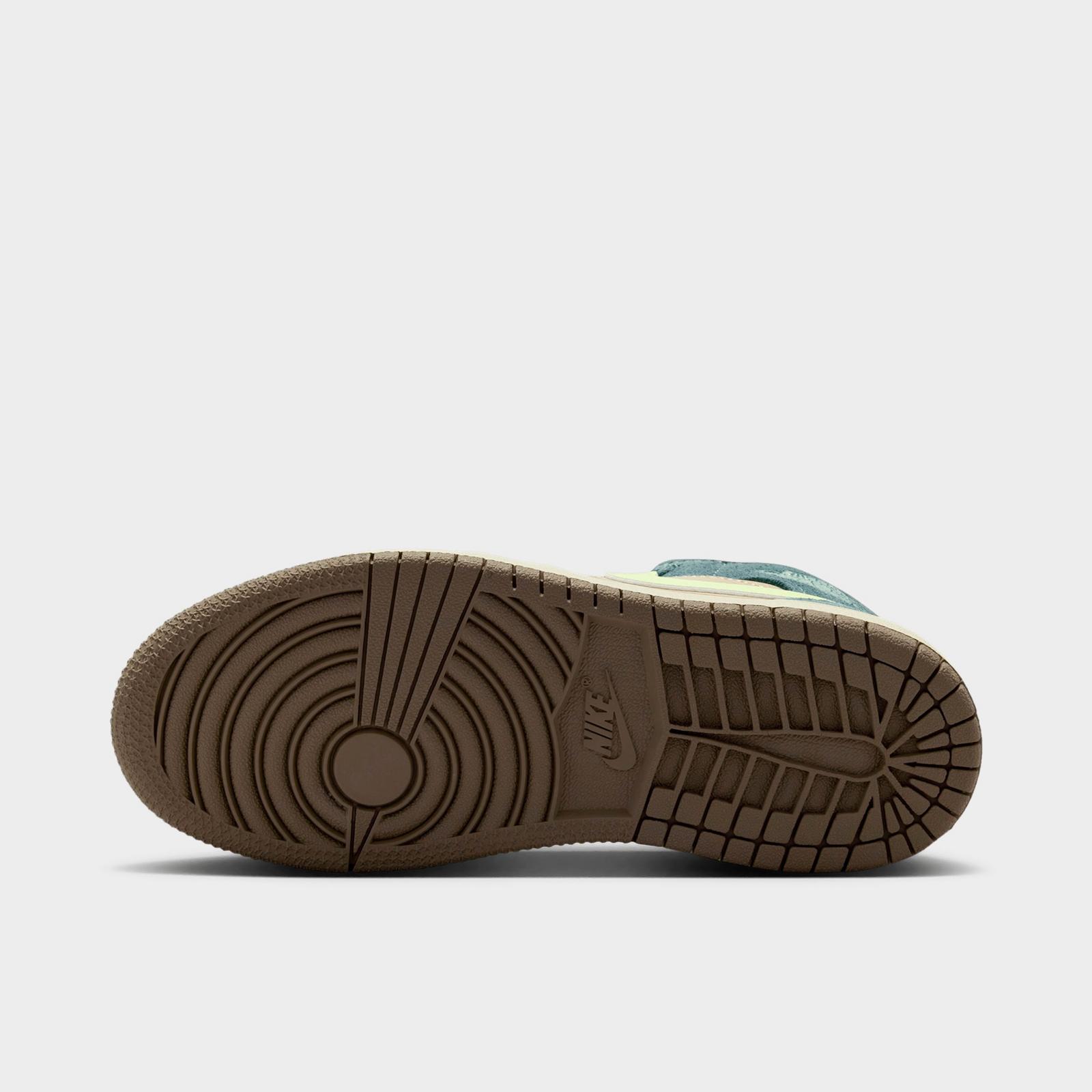 Little Kids' Air Jordan Retro 1 Mid SE Casual Shoes - Khaki/Hasta/Olive Grey/Light Lemon Twist - view 6