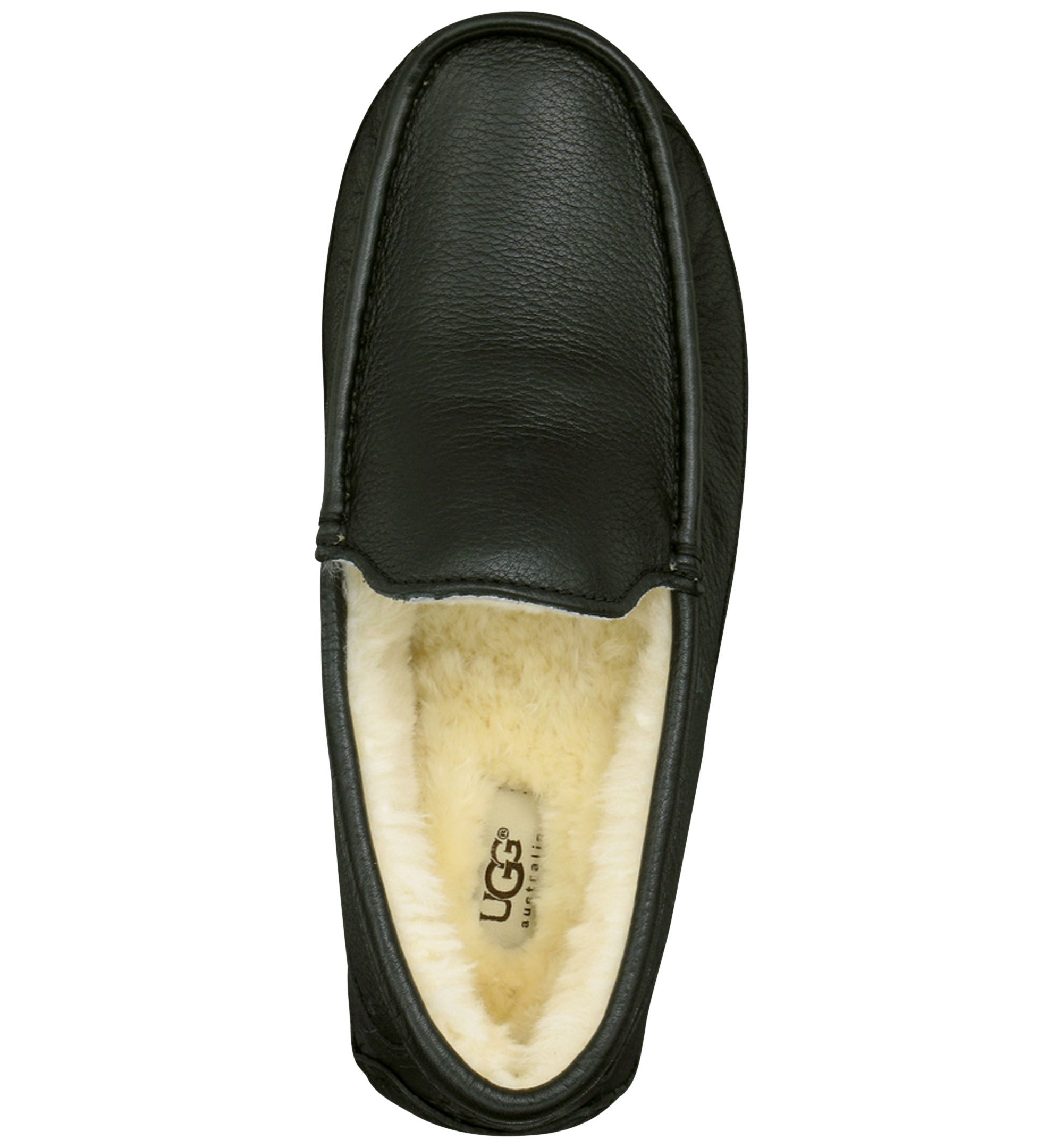 UGG® Men's Ascot Leather Moccasin Slippers - Black