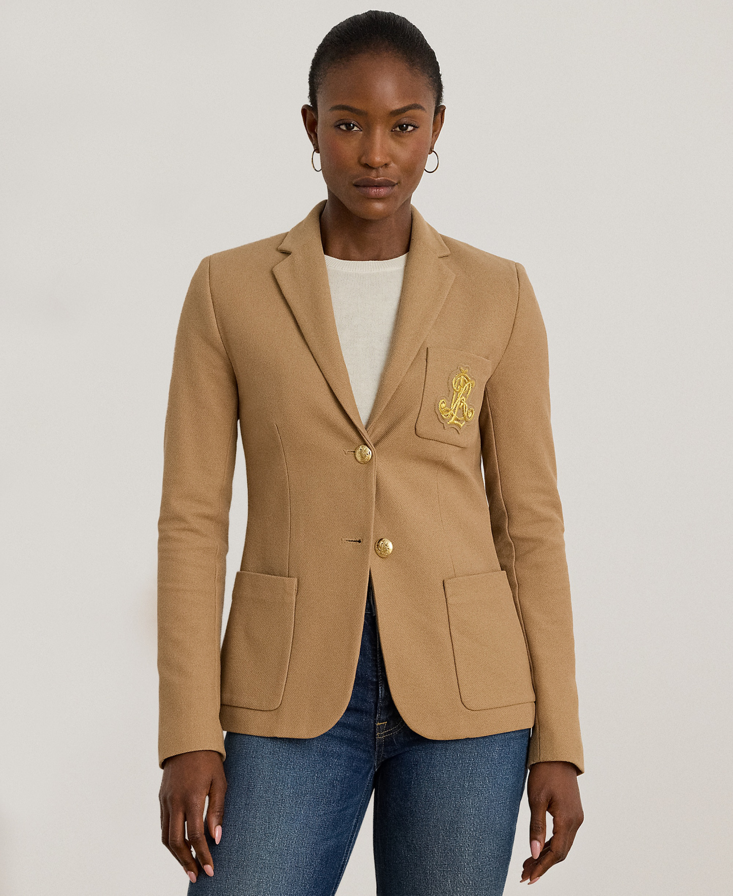 Lauren Ralph Lauren Bullion Jacquard Blazer - Classic Camel