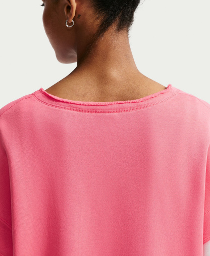 Nike Women's Sportswear Club Fleece Oversized V-Neck Sweatshirt - Sea Coral/sail/sail