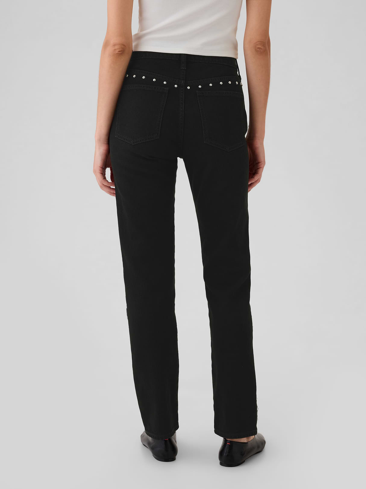 High Rise '90s Slim Straight Jeans - black