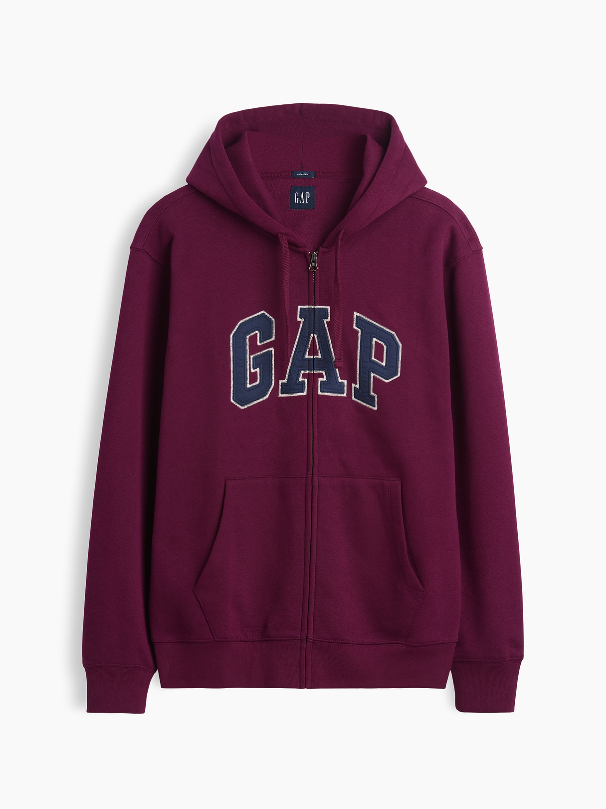 Adult VintageSoft Arch Logo Zip Hoodie - Tuscan red