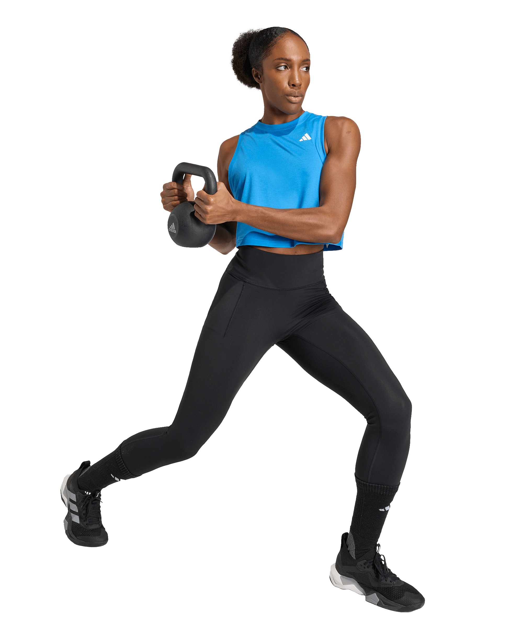 adidas Women's Train Essentials Boxy Workout Tank - Med Blue