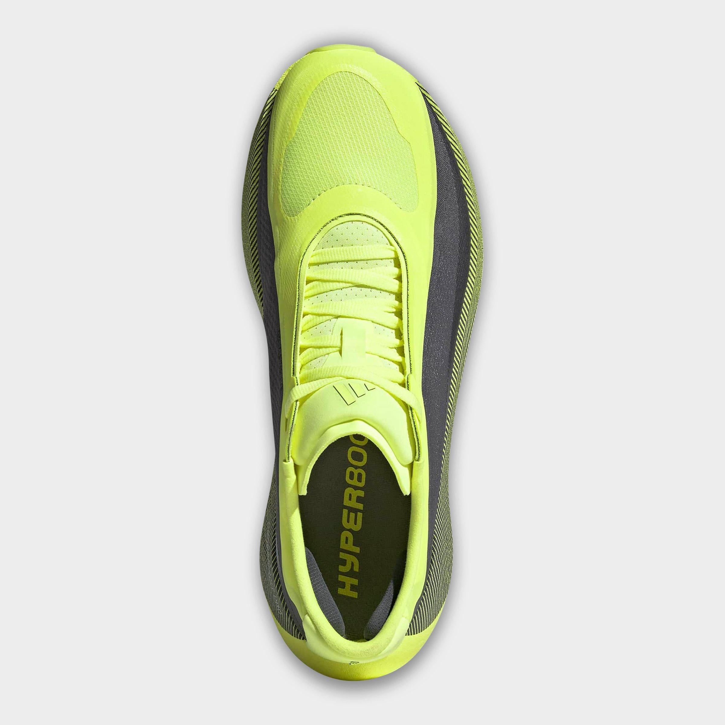 Men's adidas Hyperboost Edge Running Shoes - Part 1 - Hi-Res Yellow/Iron Metallic/Grey - Top view