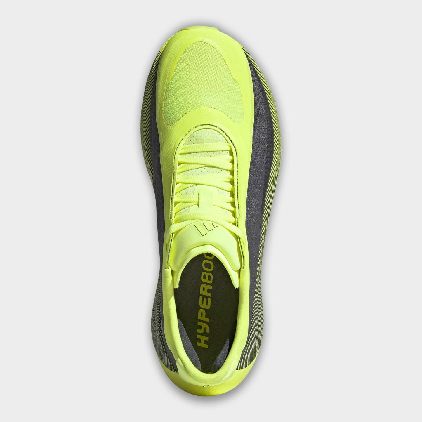 Men's adidas Hyperboost Edge Running Shoes - Part 1 - Hi-Res Yellow/Iron Metallic/Grey - Top view