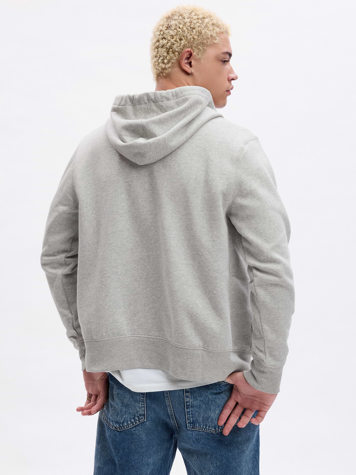 Adult VintageSoft Arch Logo Zip Hoodie - Light heather gray