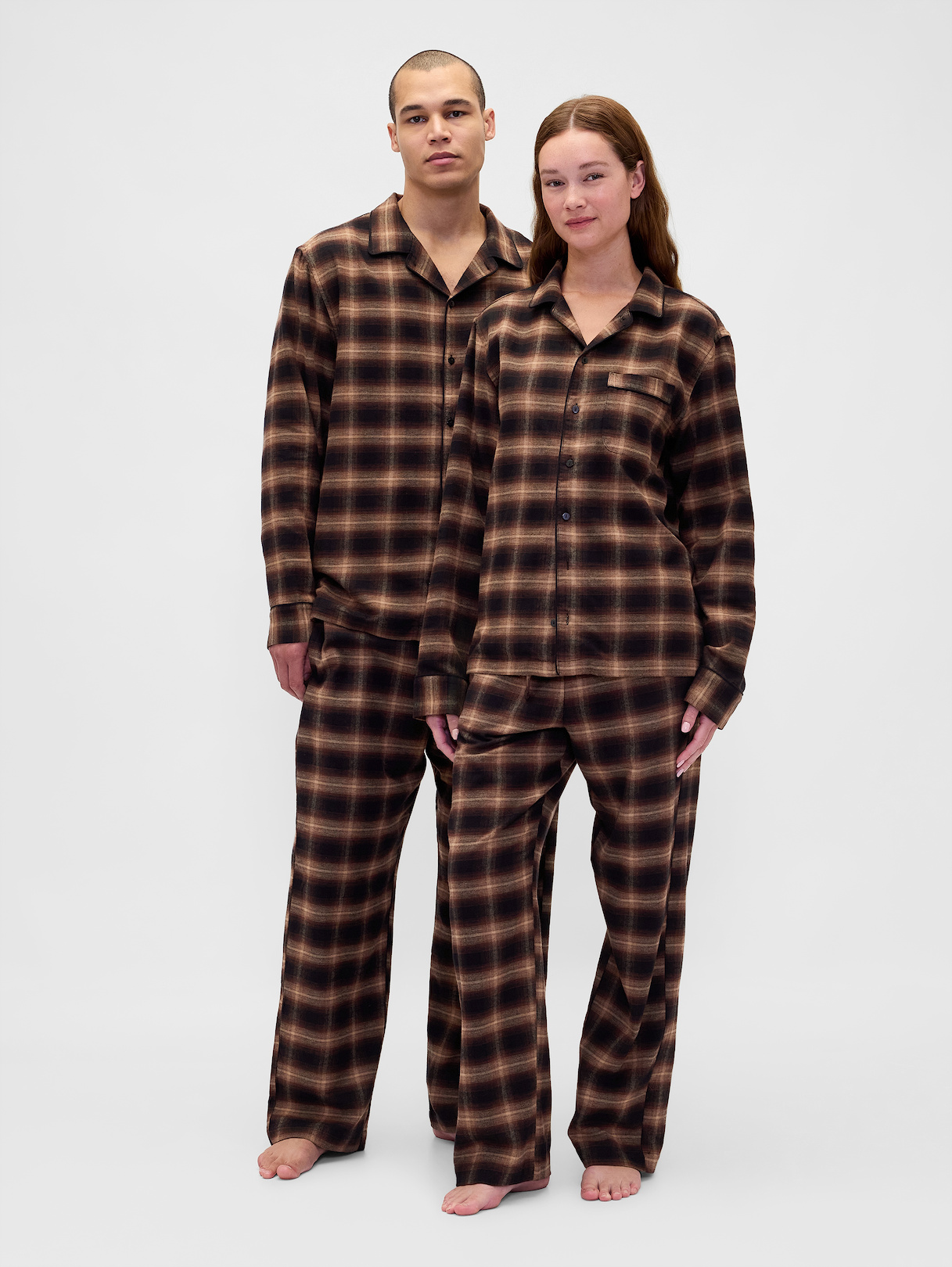 Adult Softest Flannel PJ Pants - Brown plaid
