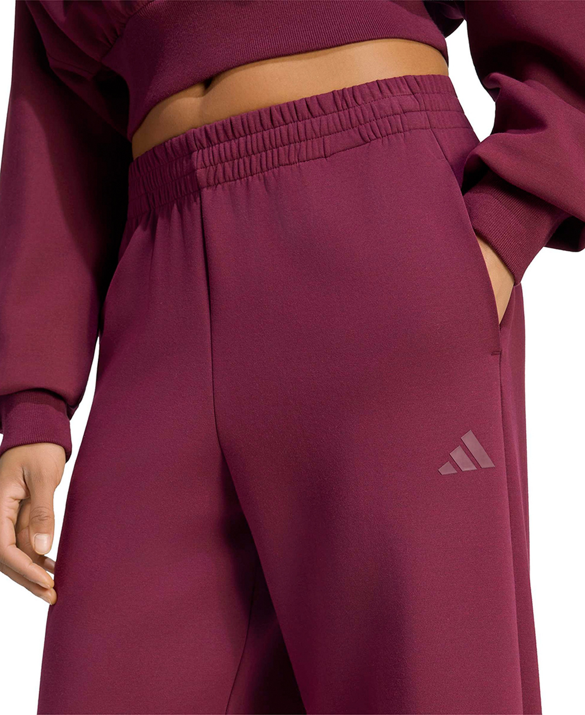 adidas Women's Straight Soft Lux Sportswear Pants - Maroon