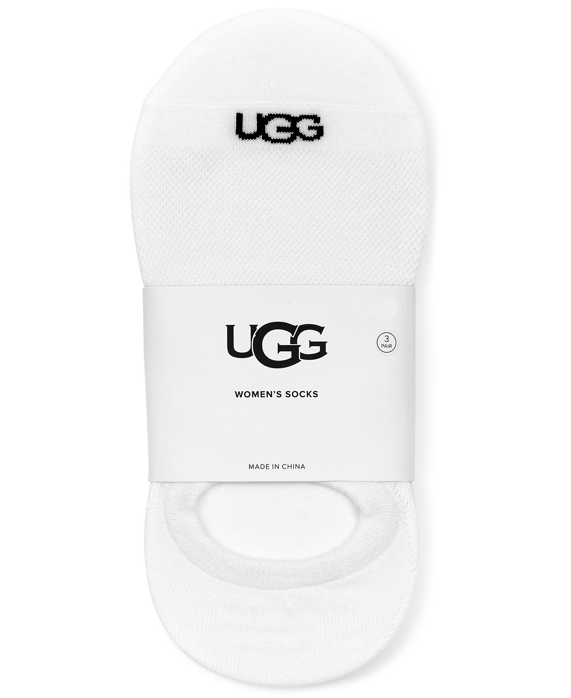 UGG Women's 3-Pack Stela No Show Socks - White