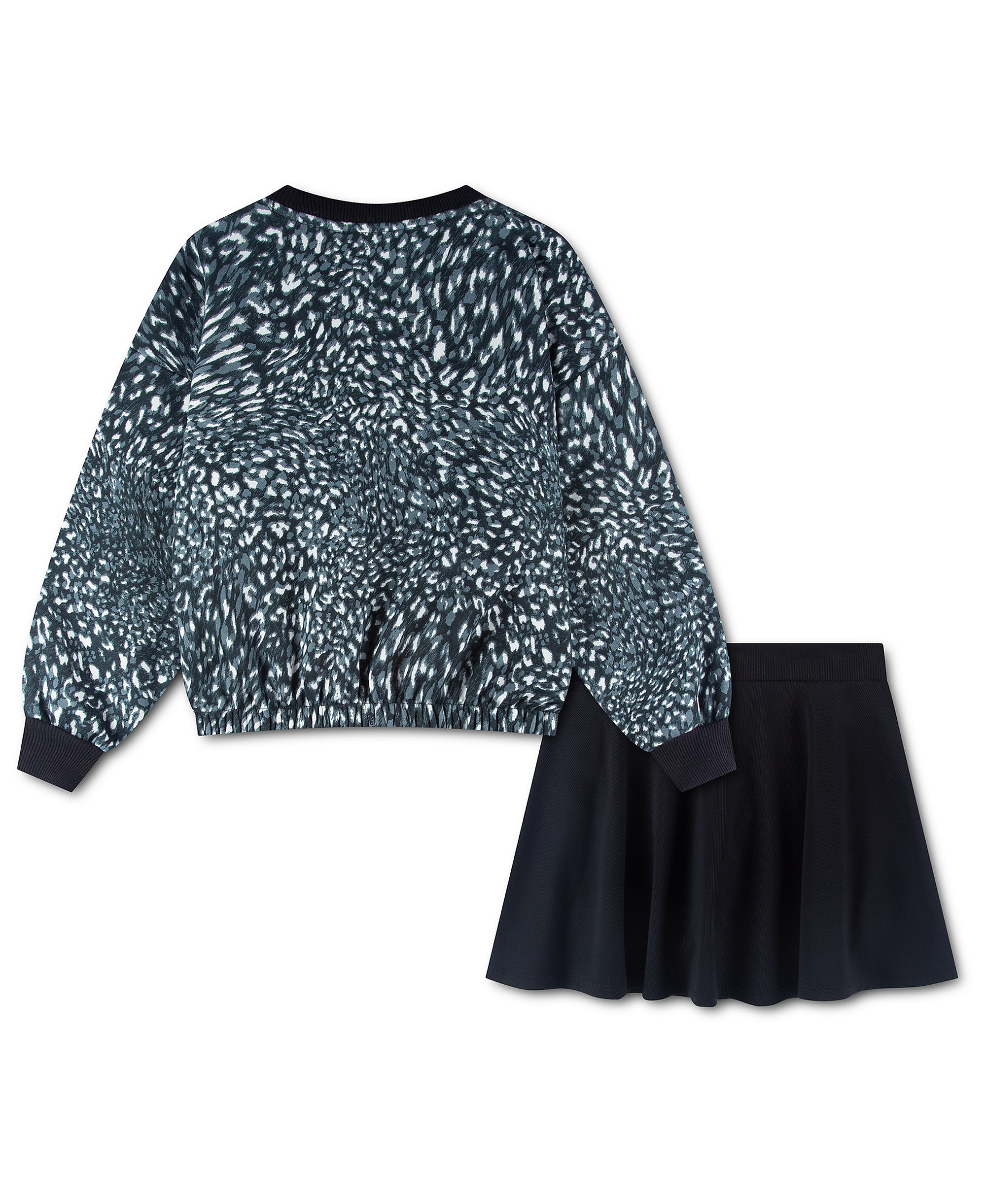 Nike Girls' 4-6X Allover Printed Top and Skirt, 2-Piece Set - Black