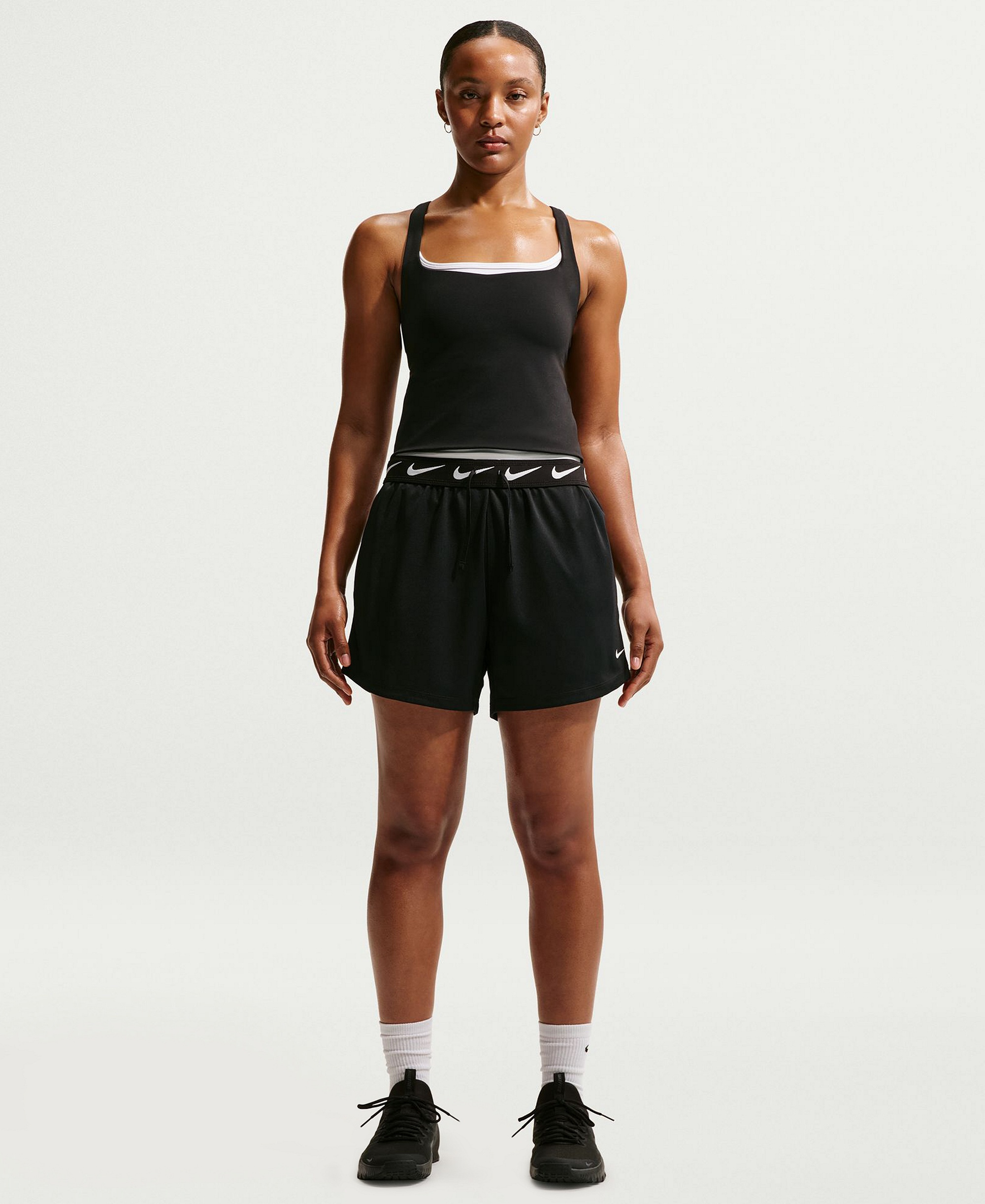 Nike Women's Attack Dri-FIT Mid-Rise Shorts - Black/black/white