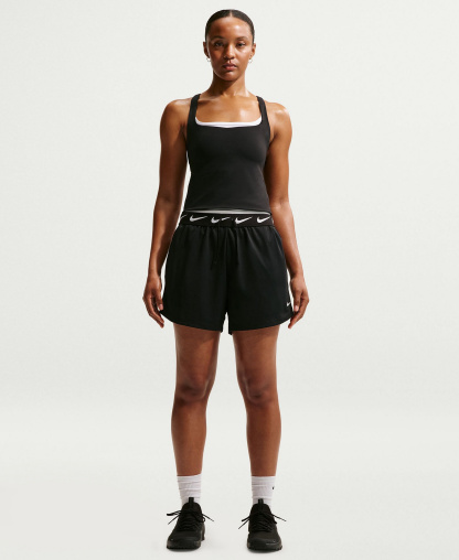Nike Women's Attack Dri-FIT Mid-Rise Shorts - Black/black/white