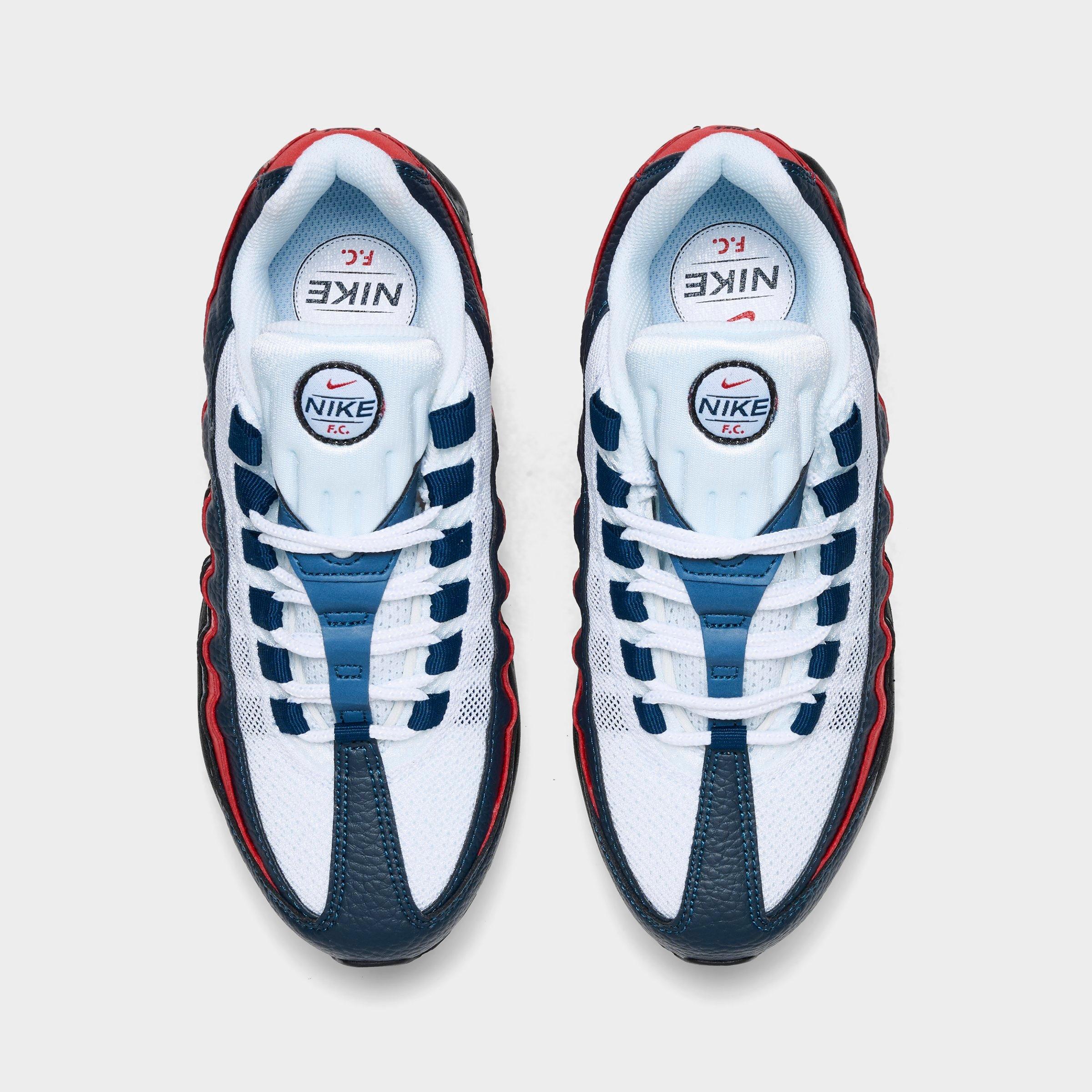 Big Kids' Nithtke Air Max 95 Big Bubble SE Casual Shoes - Obsidian/Metallic Gold/Challenge Red/White/Black - Top view