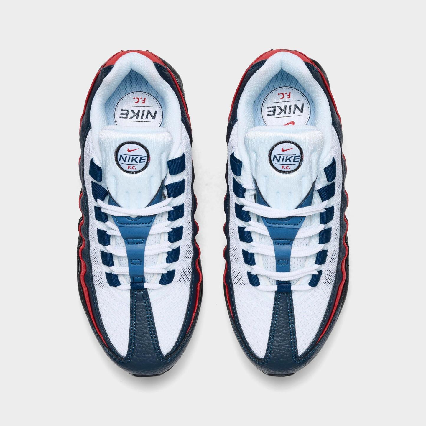 Big Kids' Nithtke Air Max 95 Big Bubble SE Casual Shoes - Obsidian/Metallic Gold/Challenge Red/White/Black - Top view