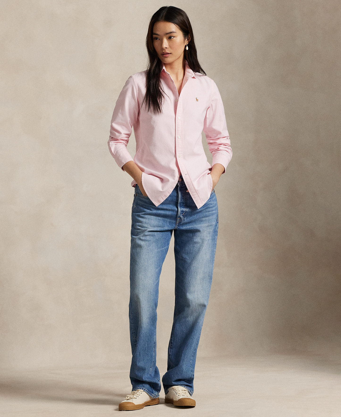 Polo Ralph Lauren Women's Slim-Fit Oxford Shirt - Bath Pink