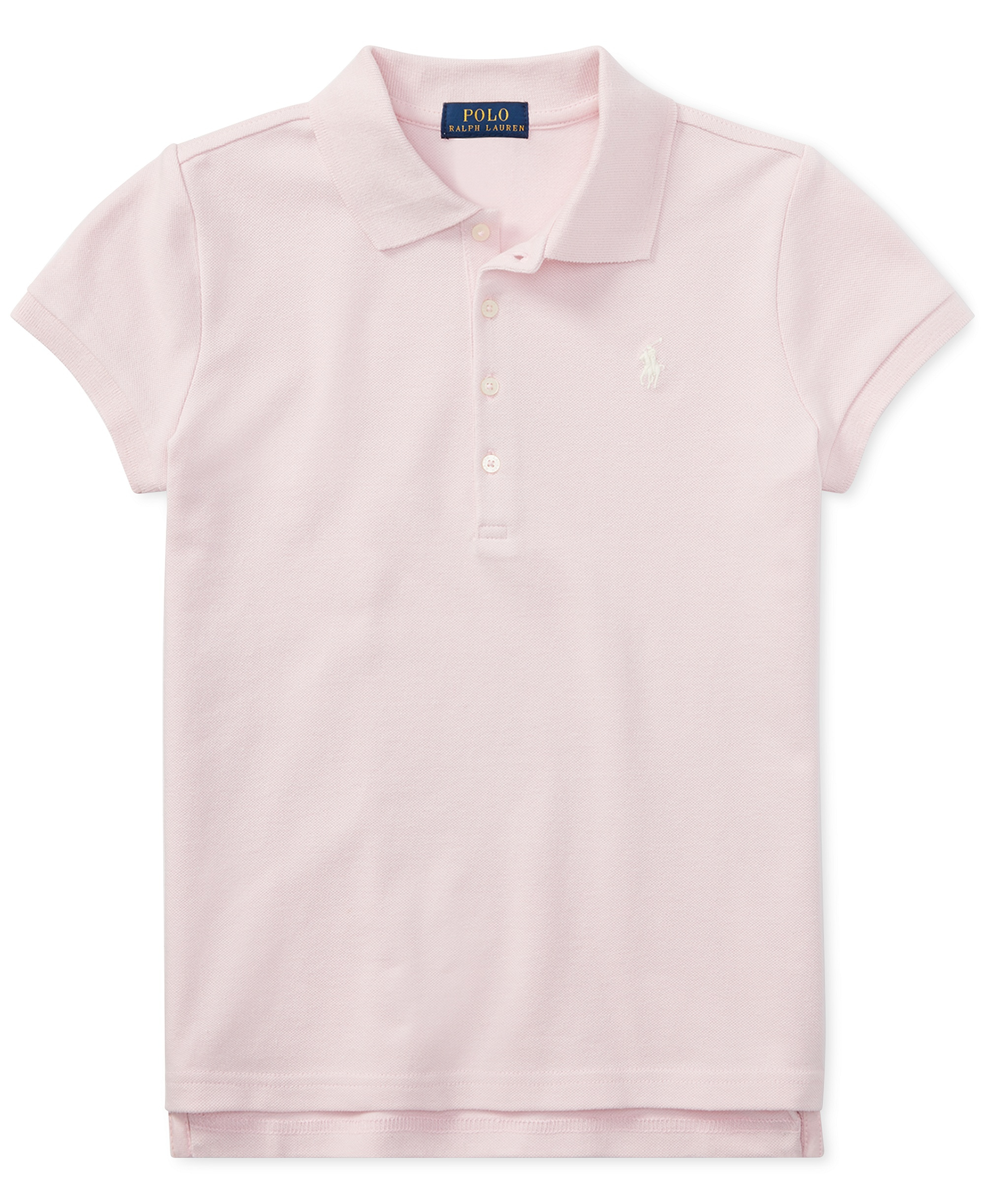 Polo Ralph Lauren Girls' 7-16 Stretch Cotton Mesh Polo Shirt - Hint of Pink