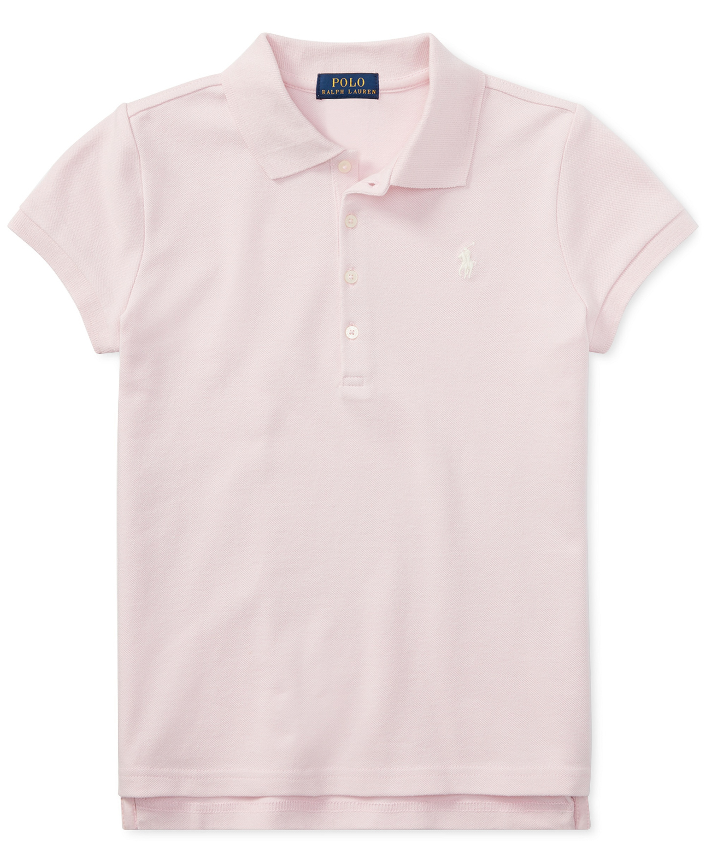 Polo Ralph Lauren Girls' 7-16 Stretch Cotton Mesh Polo Shirt - Hint of Pink