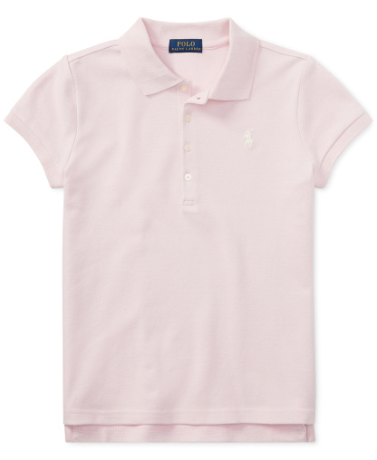 Polo Ralph Lauren Girls' 7-16 Stretch Cotton Mesh Polo Shirt - Hint of Pink
