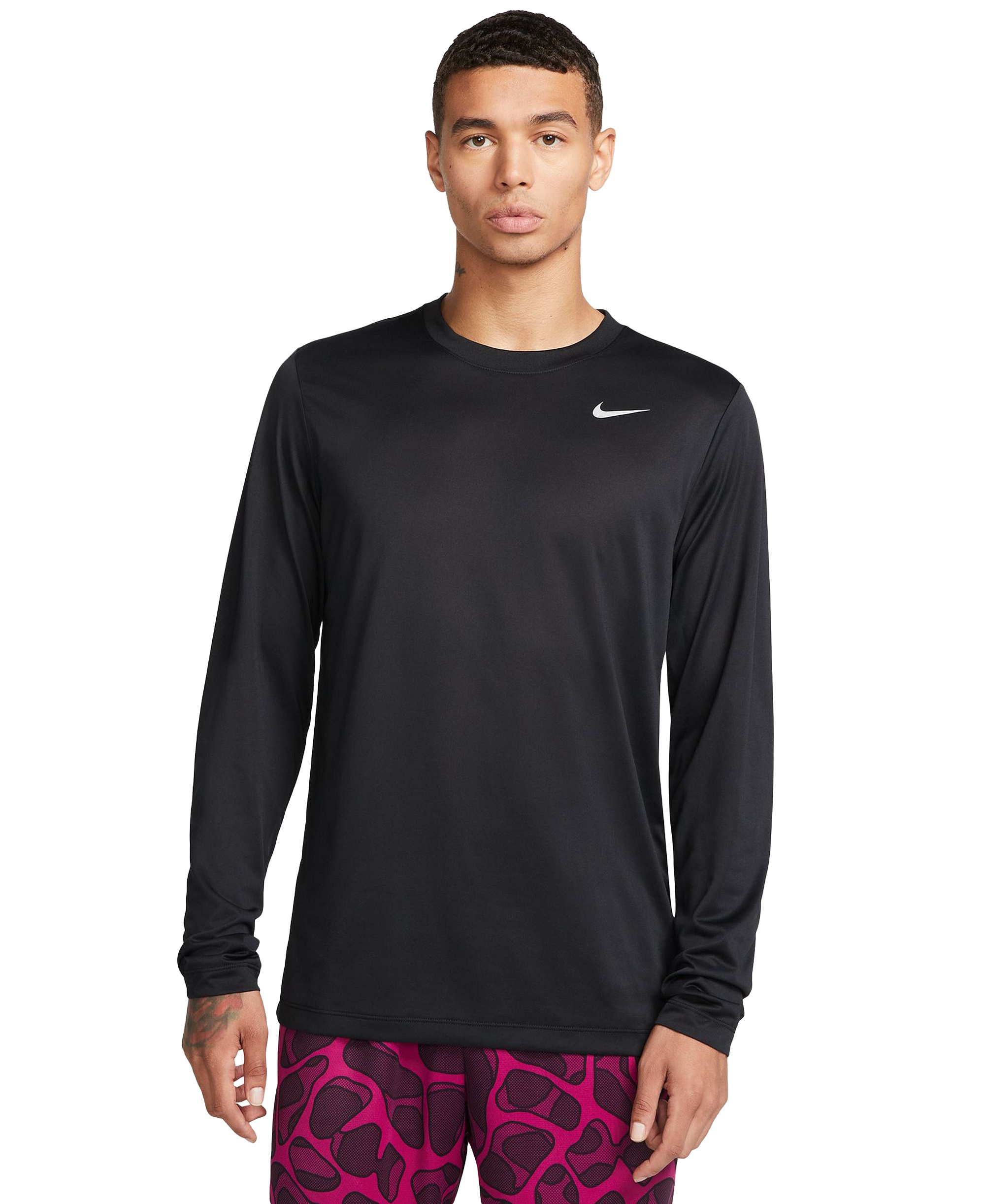 Nike Men's Legend Returns Crewneck T-Shirt - Black/mMatte Silver