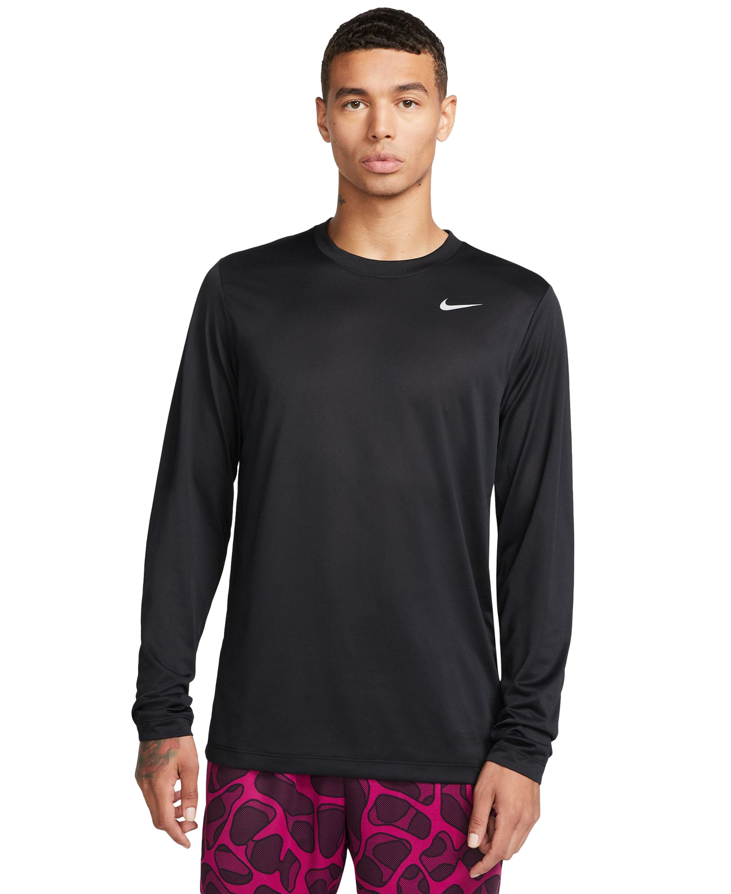Nike Men's Legend Returns Crewneck T-Shirt - Black/mMatte Silver