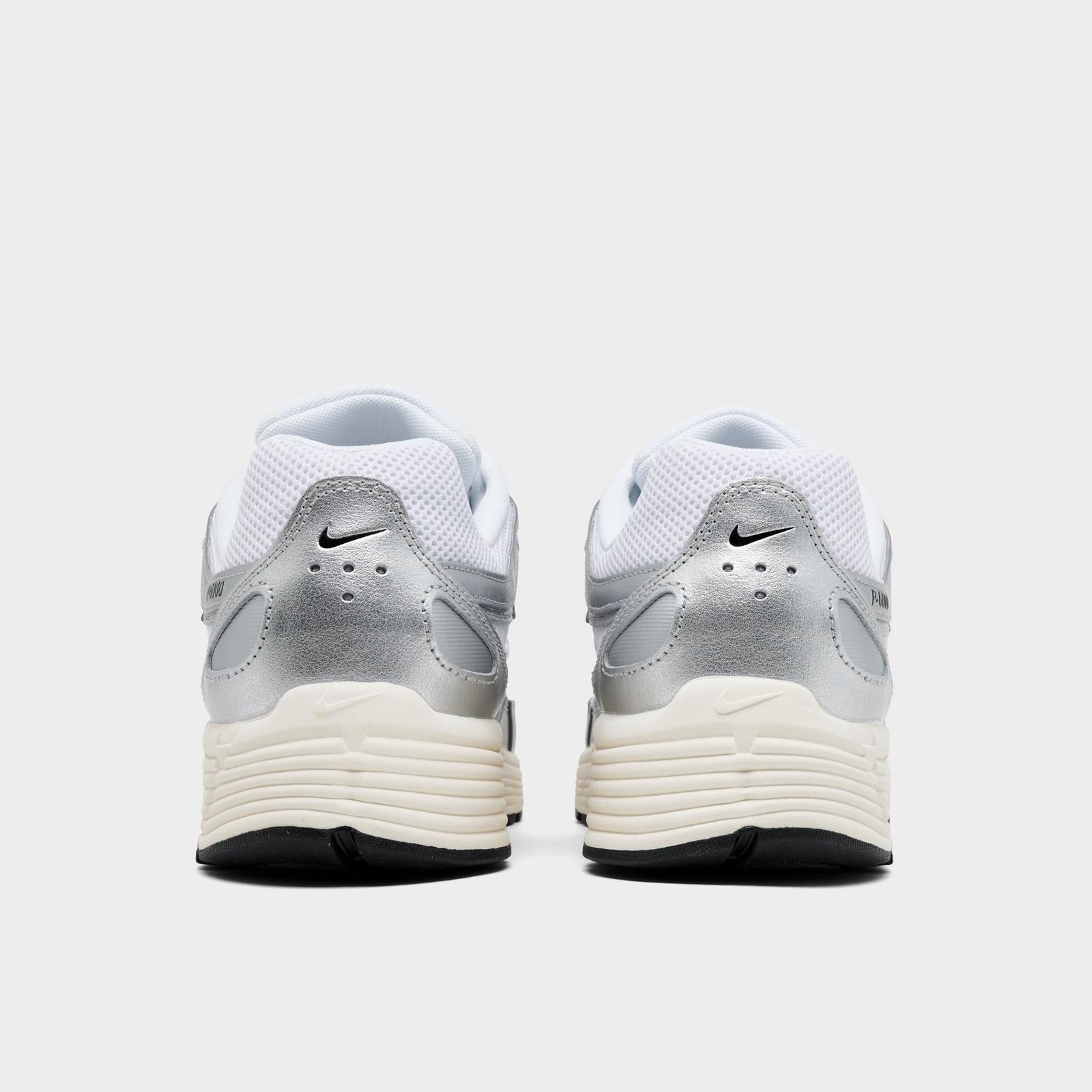 Men's Nike P-6000 Casual Shoes - White/Metallic Silver/Flat Silver/Black