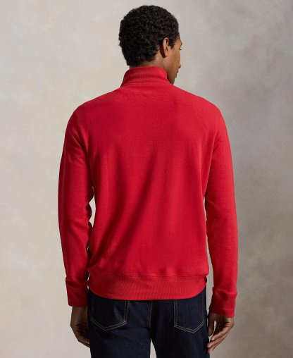 Polo Ralph Lauren Men's Luxury Jersey Quarter-Zip Pullover Sweater - Red