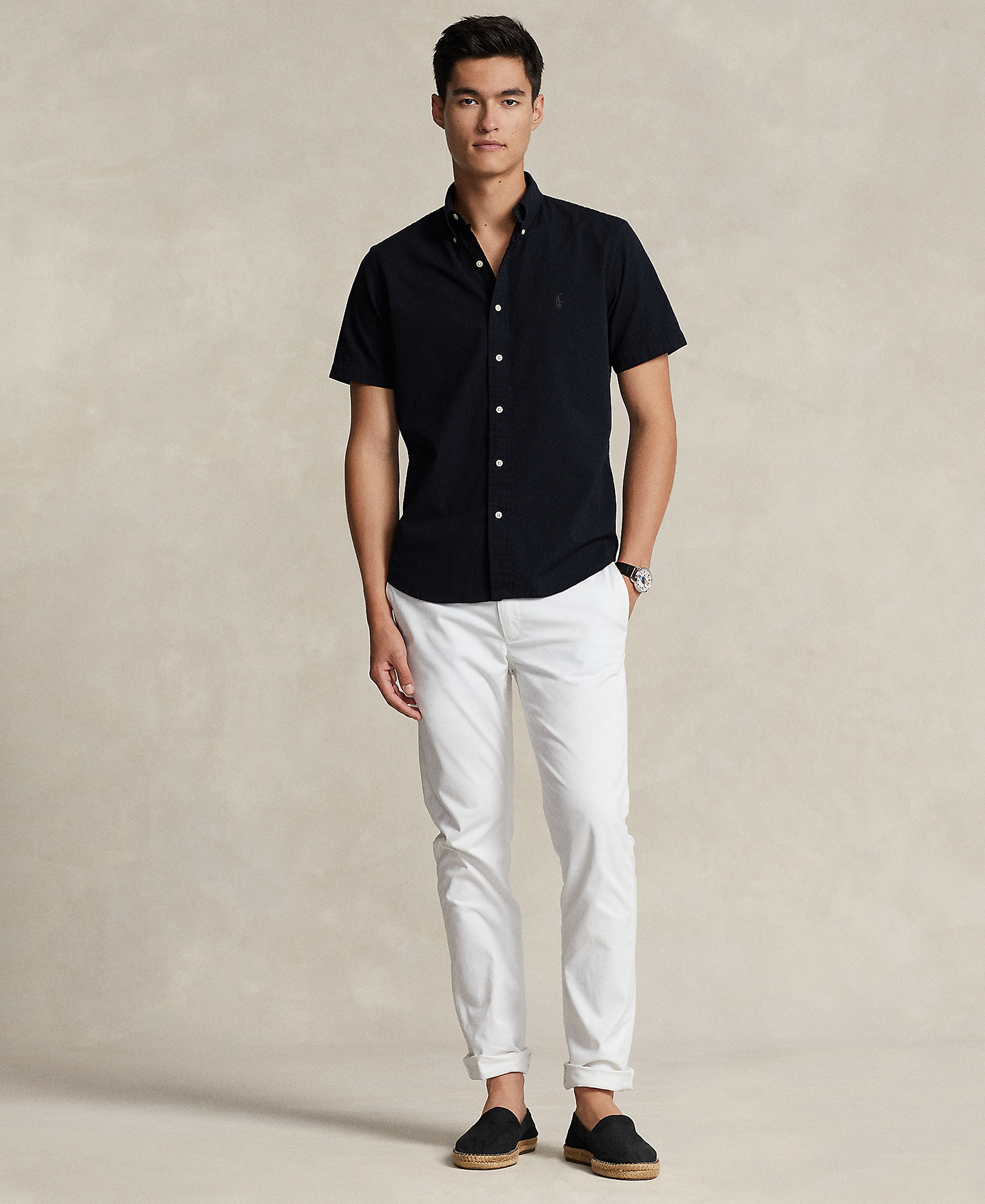 Polo Ralph Lauren Men's RL Prepster Classic-Fit Seersucker Shirt - Polo Black