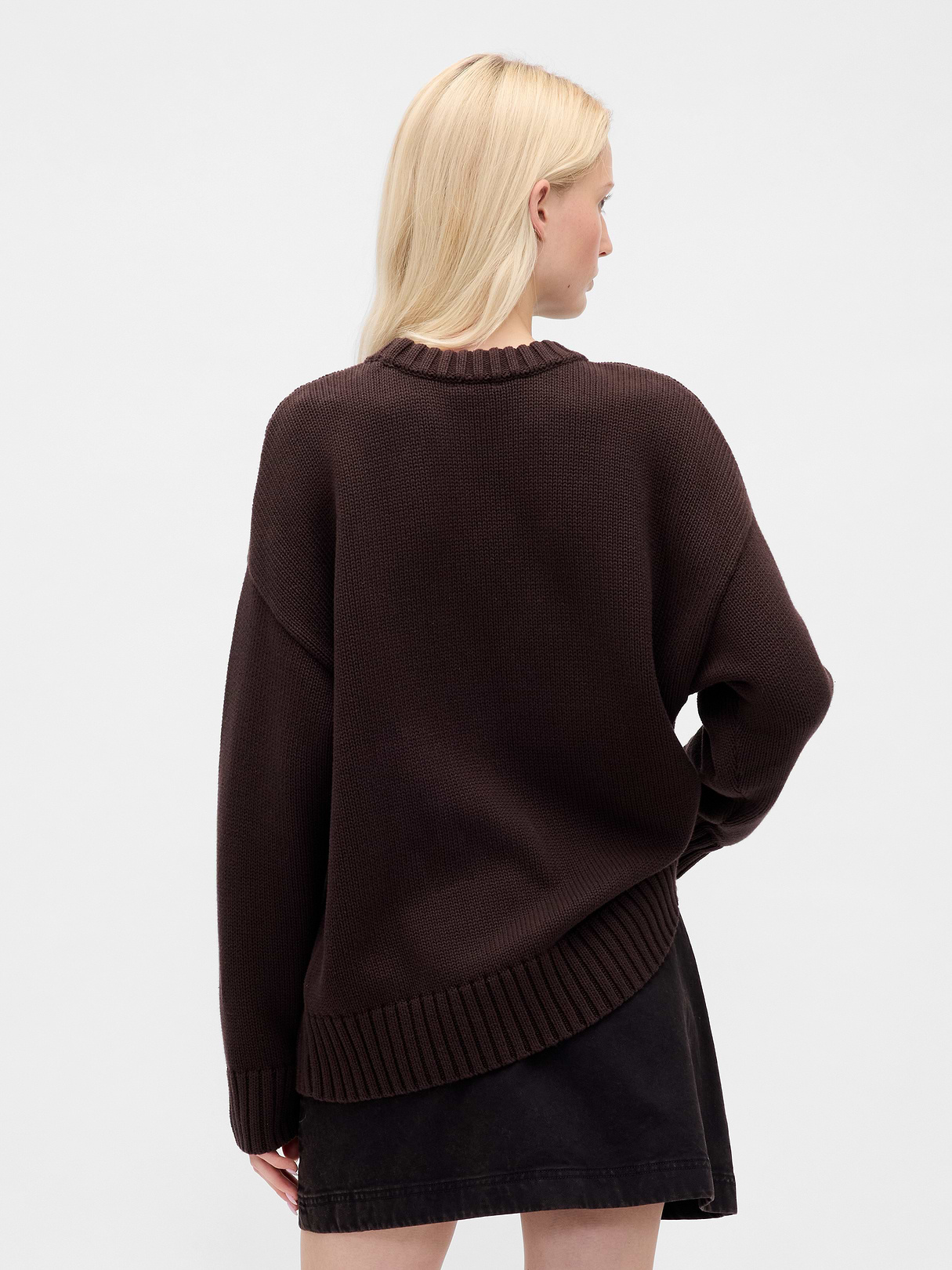 100% Cotton Oversized Sweater - Terra brown
