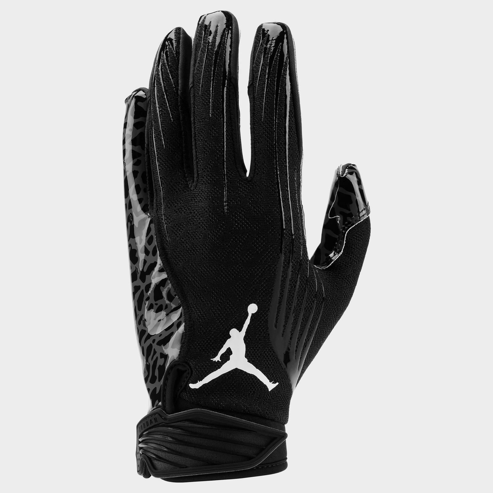 Jordan Fly Lock Football Gloves - Black/Black/White - view 3