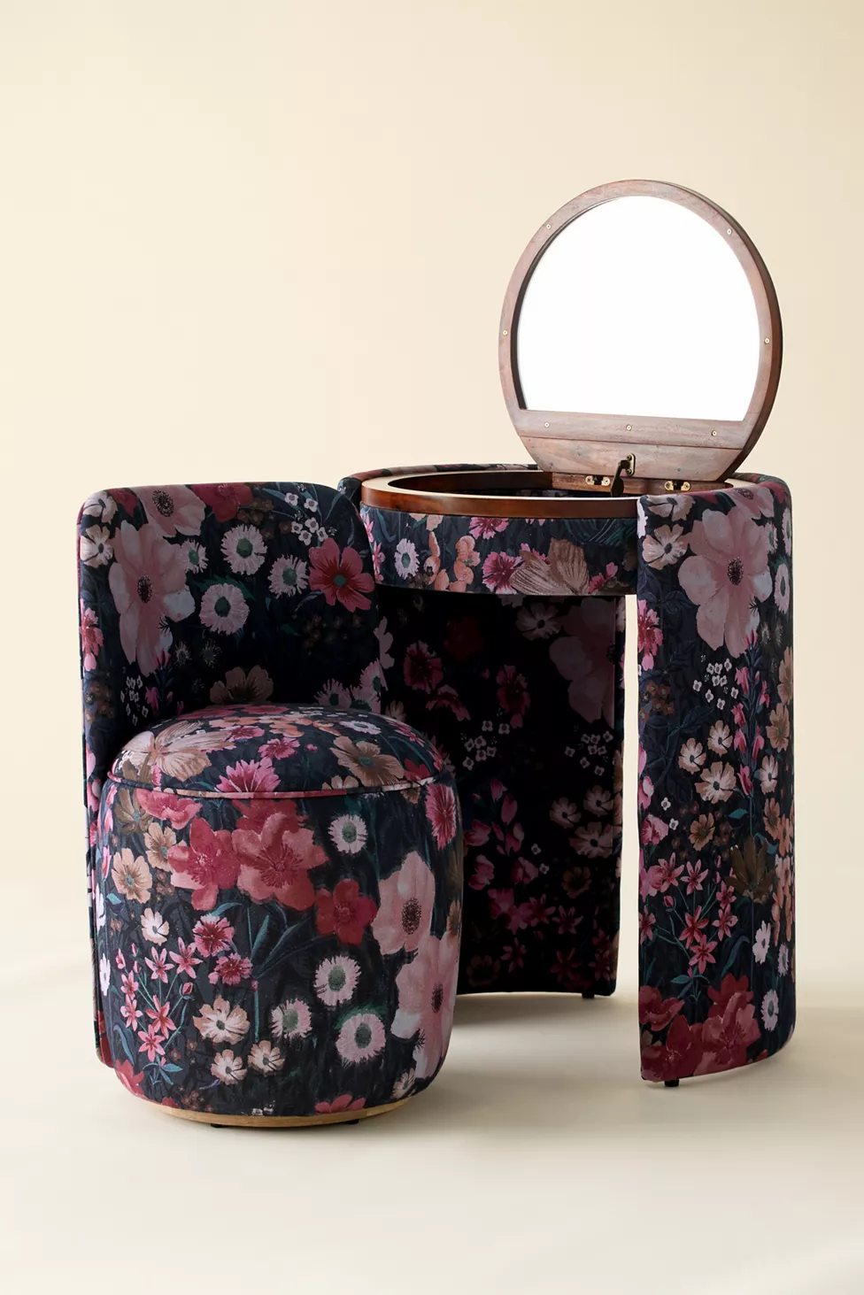 Jane Upholstered Vanity & Stool Set - Moody Floral - view 2