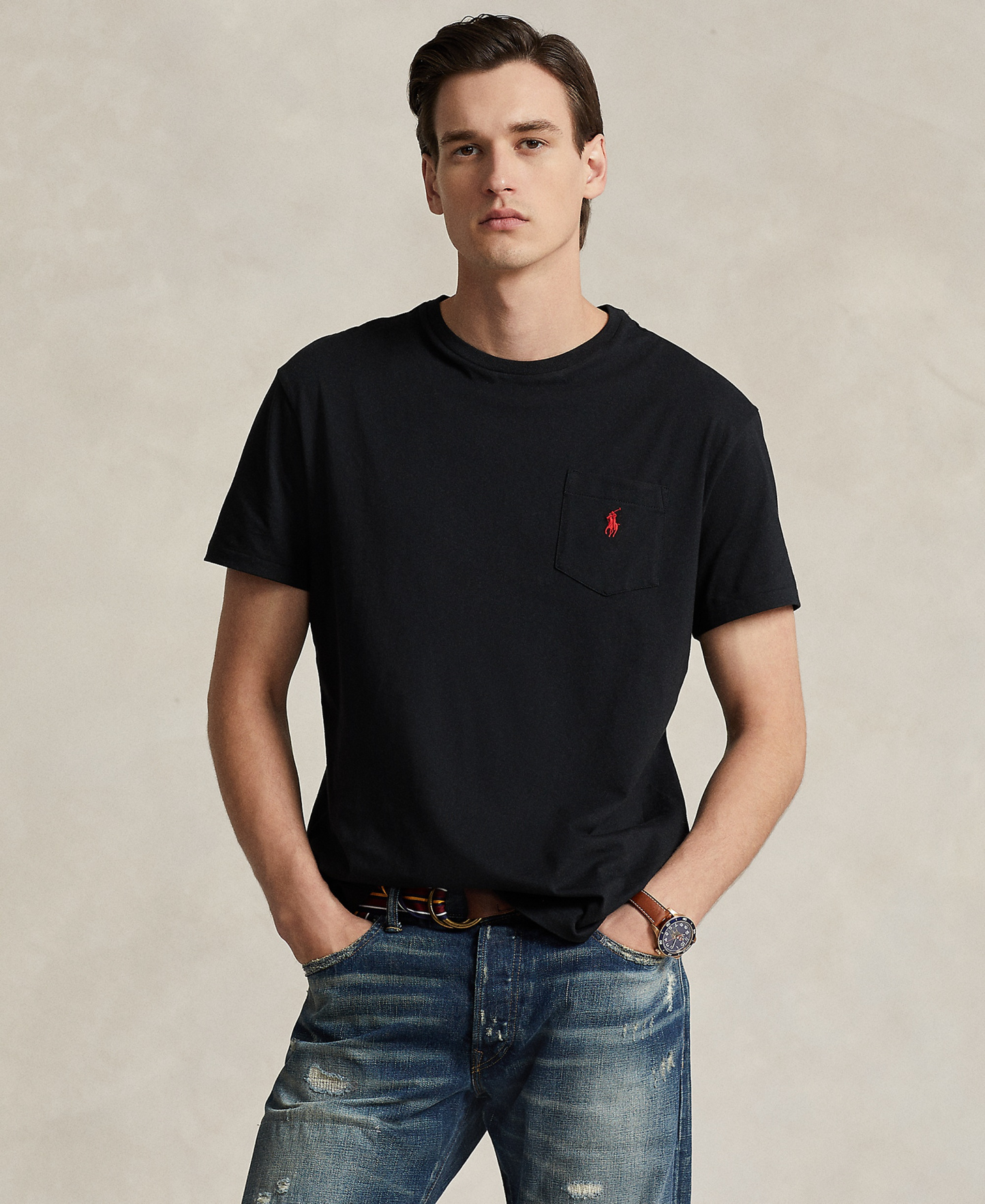Polo Ralph Lauren Men's Classic-Fit Crewneck Pocket T-Shirt - Black