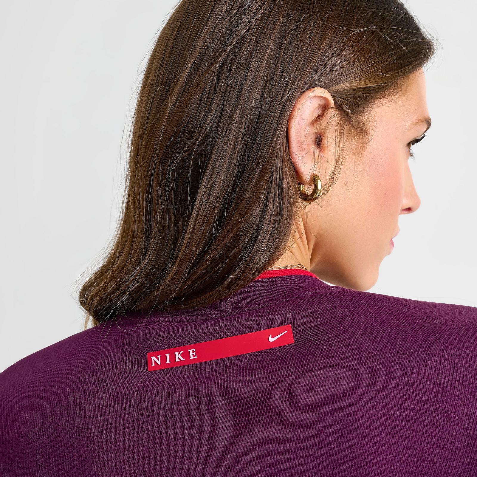 Women's Nike Sportswear Phoenix Fleece Oversized Crewneck Sweatshirt - Bordeaux