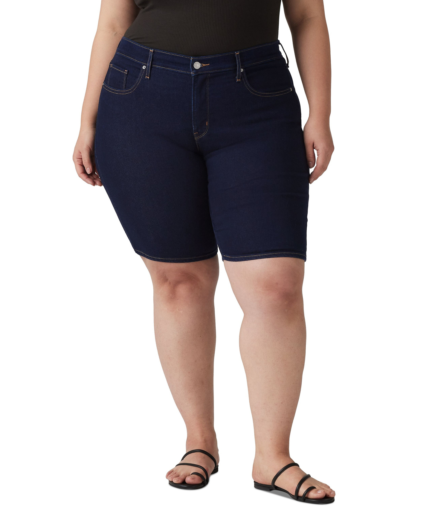 Levi's Women's Mid-Rise Shaping Bermuda Shorts - Darkest Sky