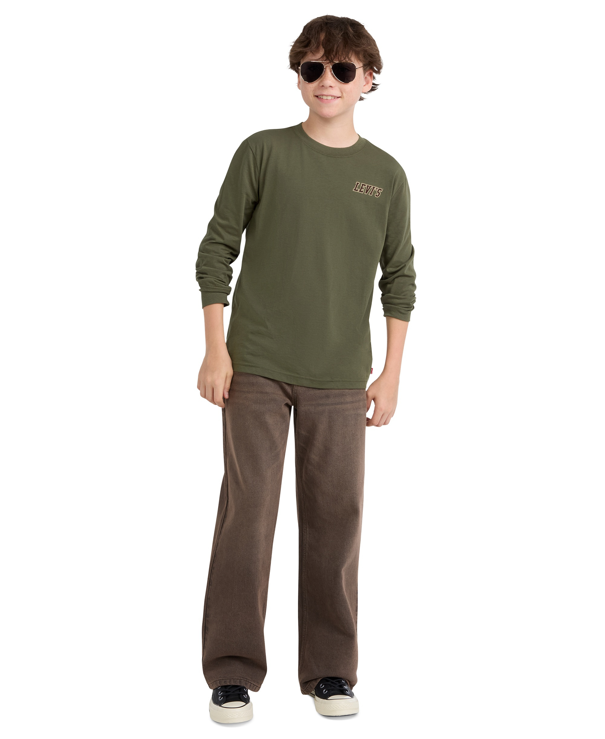Levi's Boys' 8-20 In the Woods Long-Sleeve T-Shirt - Olive Night