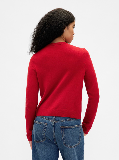 CashSoft Crop Cardigan - Modern red