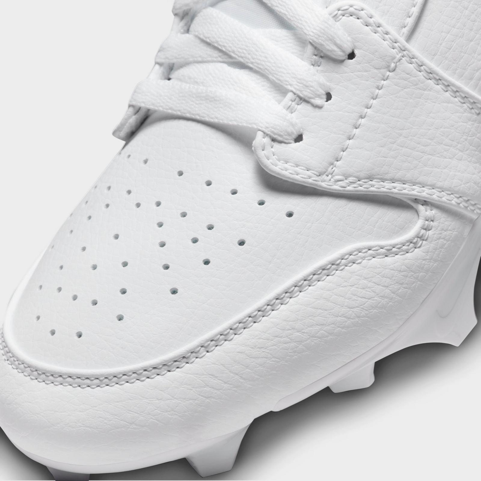 Men's Jordan 1 Low TD Football Cleats - White/White/Grey Fog - view 3
