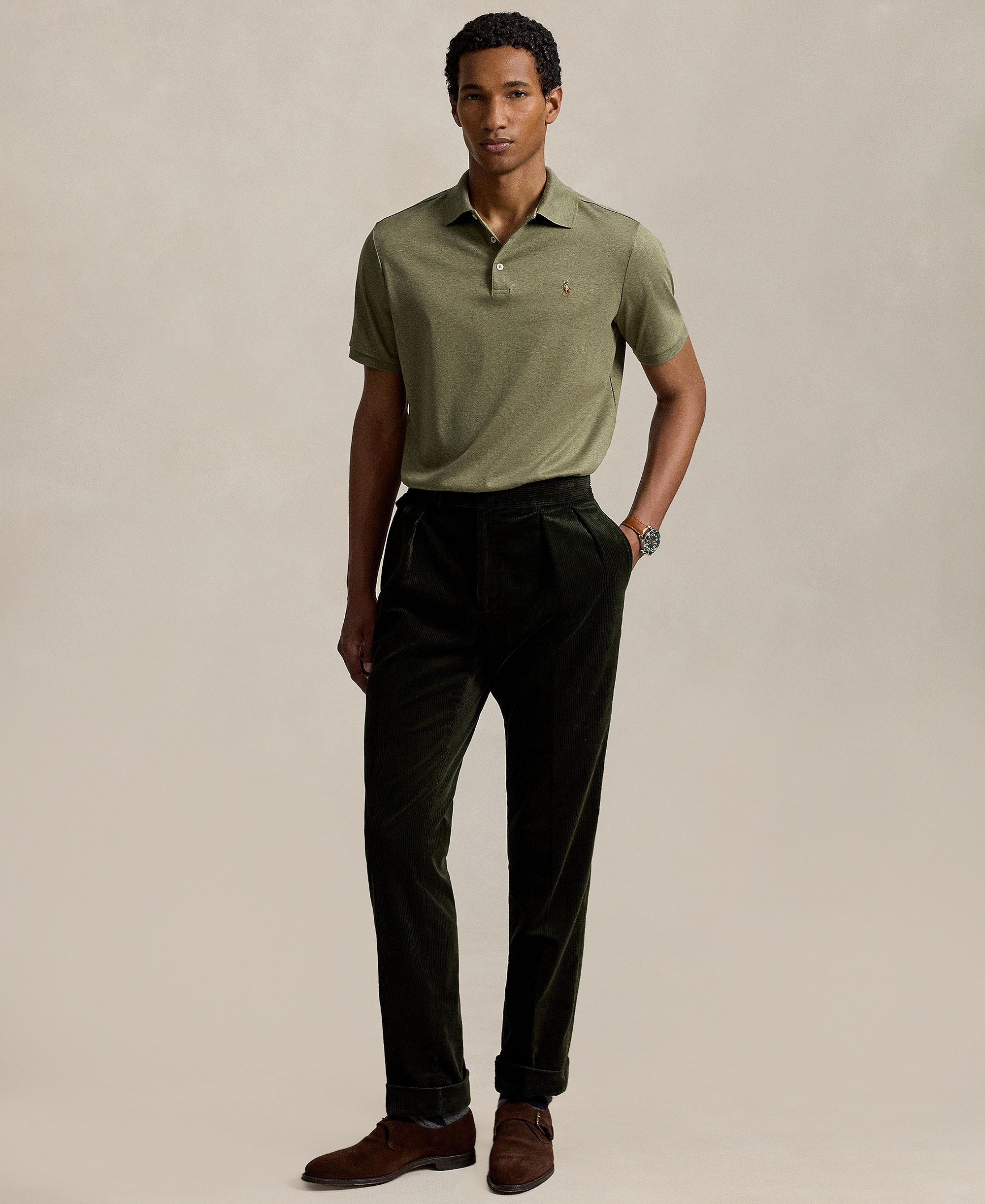 Polo Ralph Lauren Men's Classic-Fit Soft Cotton Polo Shirt - Light Green Heather