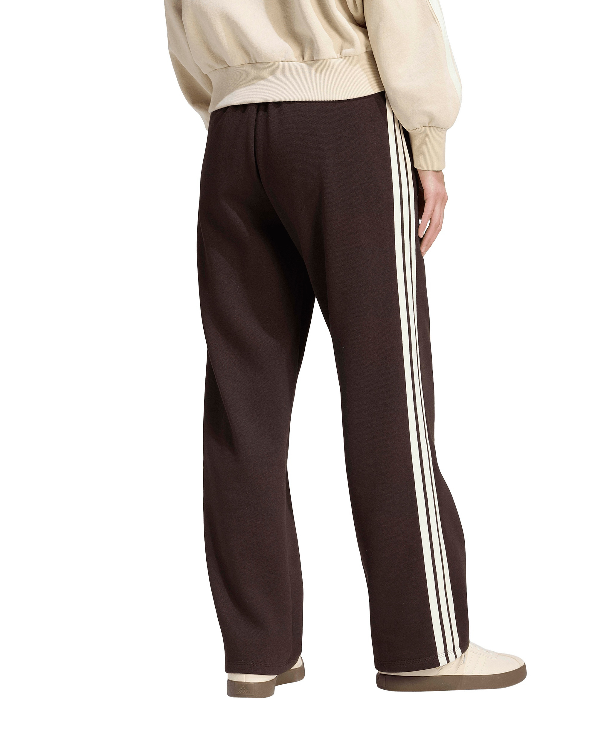 adidas Women's Essentials 3-Stripes Fleece Slim Pants - Aurora Coffee/Ivory