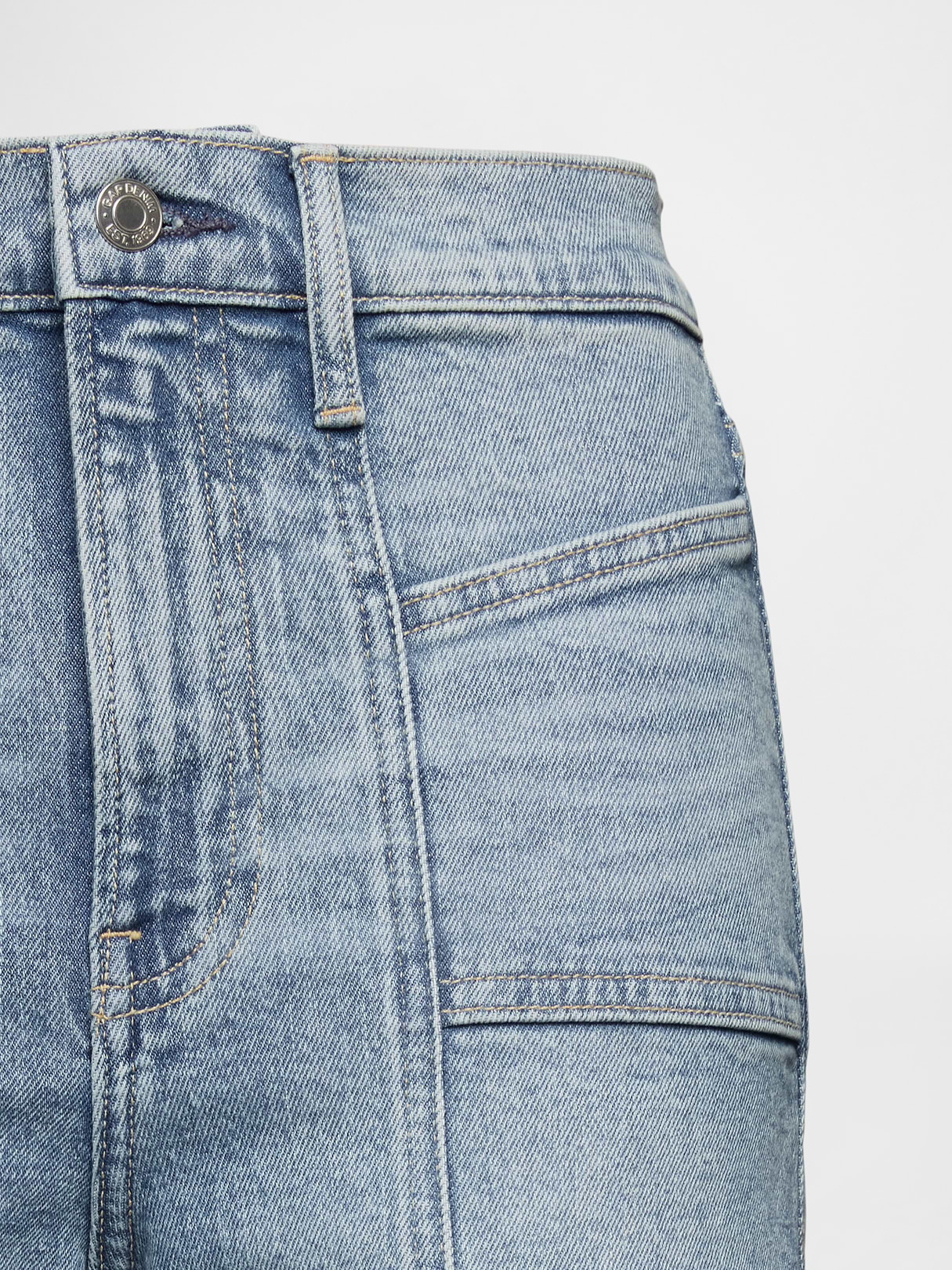 High Rise Stride Wide-Leg Ankle Jeans - Light wash